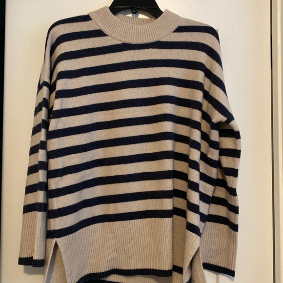 Madewell stripped oversized cashmere sweater - Picture 1 of 3